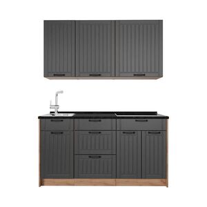 Vicco JEDNOTKOVÁ KUCHYNĚ Fame-Line, Tmavě šedá/Zlatý mocný dub, 150 cm bez pracovní desky obraz