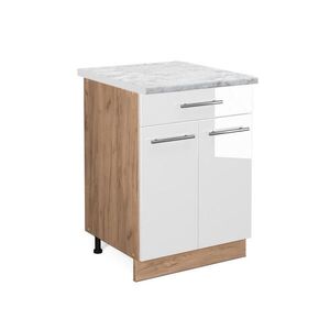 Vicco SPODNÍ SKŘÍŇKA KUCHYŇSKÉ LINKY Fame-Line Bílá vysoký lesk 60 cm se zásuvkou, PD Mramor obraz