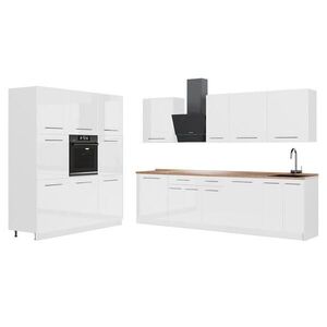 Vicco KUCHYŇSKÝ KOUT Fame-Line, Bílá vysoký lesk/Bílá, 460 cm, PD Dub obraz