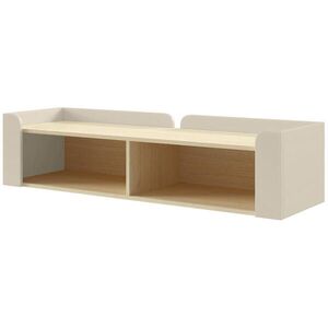 Beautysofa NÁSTĚNNÝ REGÁL Sorella se 2 otevřenými policemi, 130 cm, macadamia + dub Mavelie obraz