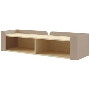 Beautysofa NÁSTĚNNÝ REGÁL Sorella se 2 otevřenými policemi, 130 cm, porcini + dub Mavelie obraz
