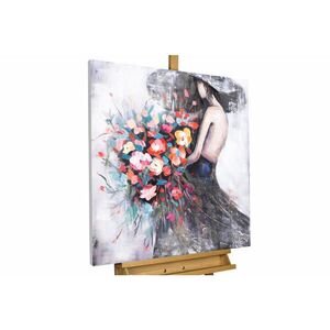KUNSTLOFT RUČNĚ MALOVANÝ AKRYLOVÝ OBRAZ ČERNÝ/RŮŽOVÝ, 80/80 CM obraz