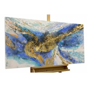 KUNSTLOFT RUČNĚ MALOVANÝ AKRYLOVÝ OBRAZ MODRÝ/ZLATÝ, 120/60 CM obraz