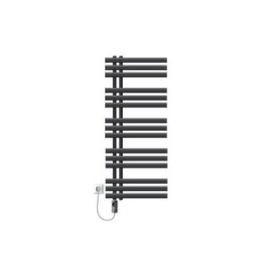 LuxeBath ELEKTRICKÝ koupelnový radiátor Iron EM 500 x 1200 mm, antracitový, s topným tělesem 900 W, digitální obraz