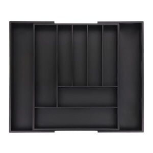 Relaxdays PŘÍBORNÍK Černý bambus MDF roztažitelný 33, 5 cm obraz