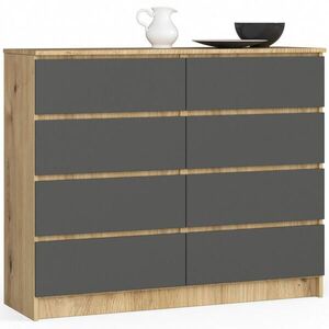 RAUMHIRSCH FURNITURE KOMODA dub Artisan, grafitově šedá 99/120/40 obraz