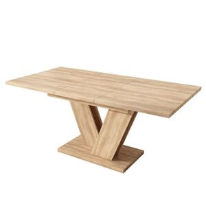 OKWISH JÍDELNÍ stůl 140/180/80 cm dubový z MDF rozkládací s V-nohami obraz