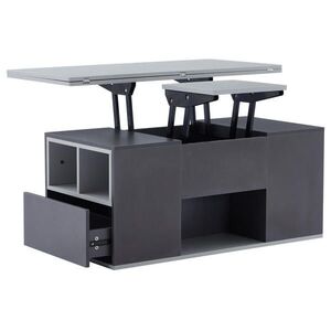 OKWISH KONFERENČNÍ stolek 100/51/47 cm šedý z dřevotřísky s výškově nastavitelnou deskou a úložným prostorem obraz