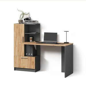 Livinity® PSACÍ STŮL Lorena Antracit/zlatý dub 150 x 120.1 cm se 2 dveřmi obraz