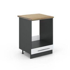 Vicco SKŘÍŇKA NA VESTAVĚNOU TROUBU Fame-Line Bílá vysoký lesk 60 cm , PD Dub obraz