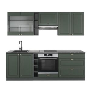 Vicco KUCHYŇSKÝ KOUT Fame-Line Zeleno-zlatá Country House/Anthracite 235 cm bez pracovní desky obraz