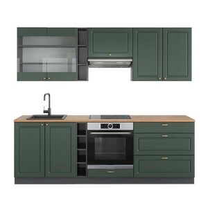 Vicco KUCHYŇSKÝ KOUT Fame-Line Zeleno-zlatá Country House/Anthracite 235 cm , PD Dub obraz