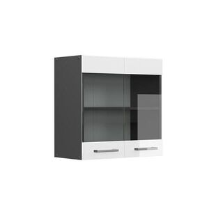 Vicco SKLENĚNÁ KUCHYŇSKÁ SKŘÍŇKA R-Line Bílá vysoký lesk 60 cm obraz