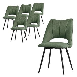 ML-DESIGN JÍDELNÍ ŽIDLE, SADA 6 KS, zelené látkové potahy obraz