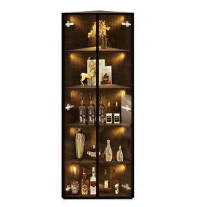 FLIEKS VITRÍNA 62cm Černá Sklo LED Rohová Moderní obraz