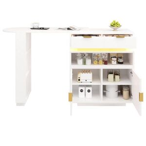 FLIEKS BAROVÝ PULT ROZKLÁDACÍ 115-183cm LED OTOČNÝ 360° BÍLÝ obraz