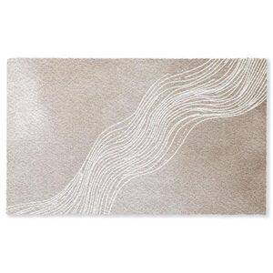 MuchoWow ROHOŽKA Vlnité linie - Plynulé - Pískové barvy 150x90 cm obraz