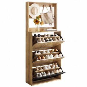 FLIEKS BOTNÍK Přírodní Černý 3 Výklopy Háčky 75x24x180cm obraz