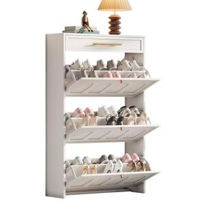 FLIEKS BOTNÍK Bílý MDF 6 Přihrádek 1 Zásuvka 70x25x124cm obraz