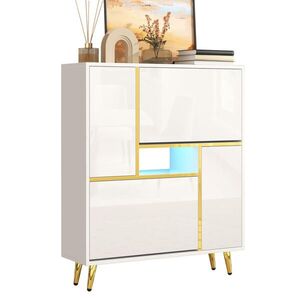 FLIEKS BOTNÍK Vysoký Lesk LED 16 Barev Bílý 80x25x96cm obraz