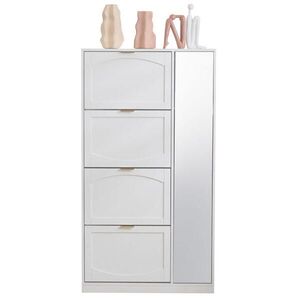 FLIEKS BOTNÍK Moderní Zrcadlo 4 Přihrádky Bílý 80x24x147cm obraz