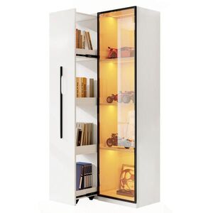 FLIEKS VITRÍNA 160cm Sklo LED Hliník Kolečka Moderní obraz