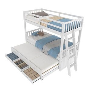 STILVORA PALANDA 90/200 cm & 90/182 cm, bílá, s výsuvným lůžkem a 3 zásuvkami, domečková obraz