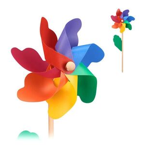 Relaxdays VĚTRNÍK Vícebarevný 2-ks set dřevo 47, 5 cm obraz