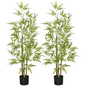 HOMCOM UMĚLÉ rostliny, sada 2 ks, umělý bambus, 120 cm obraz