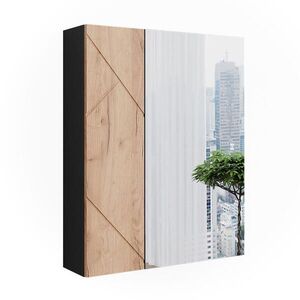 Vicco KOUPELNOVÁ ZRCADLOVÁ SKŘÍŇKA Irma Antracit/zlatý dub 60 x 75 cm obraz
