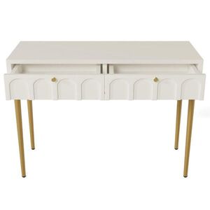 Urban Meuble TOALETNÍ STOLEK krémově bílý a zlatý, 100/76, 5/45 cm obraz