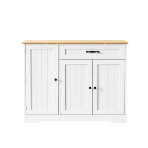 Urban Meuble SIDEBOARD v bílé a přírodní se 3 dvířky a zásuvkou obraz