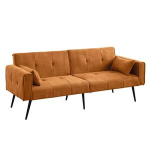 Urban Meuble ROZKLÁDACÍ POHOVKA 3místná, manšestr, s područkami a kovovými nohami 175x71x71 cm obraz