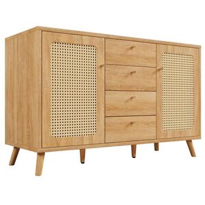 Urban Meuble KOMODA ratanový vzhled 140 cm, 4 zásuvky obraz