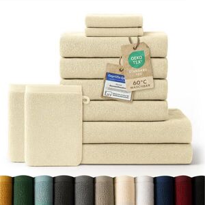 Blumtal RUČNÍK 8dílná sada, 2x osuška 70/140 + 4x ručník 50/100 + 2x ručník pro hosty 30/30 + 2x žínka 15/20 cm, písková obraz