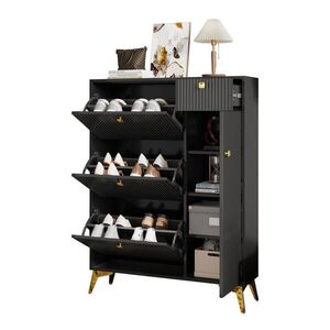 FLIEKS BOTNÍK Černý 3 Výklopy Zásuvka Dvířka 90x25x121cm obraz