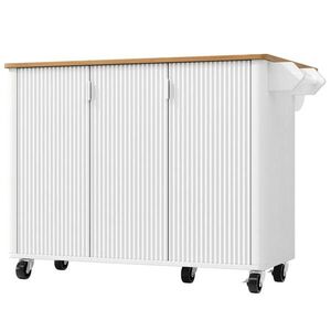 FLIEKS KUCHYŇSKÝ VOZÍK 130cm Výsuvný Bílý/Černý obraz
