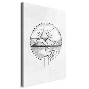 artgeist MALBA NA PLÁTNĚ, krajina a příroda, abstraktní, zen, 40/60/1.2 cm obraz