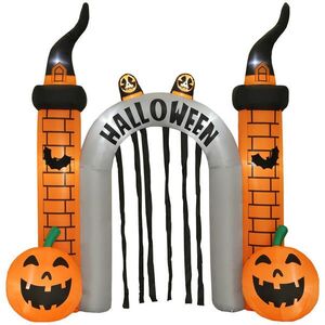 Outsunny NAFUKOVACÍ halloweenský oblouk 3 m s LED duchy a dýněmi, ventilátor pro zahradu a trávník obraz