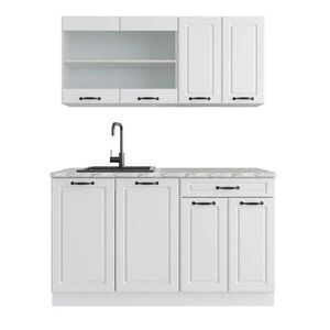 Vicco JEDNOTKOVÁ KUCHYNĚ R-Line Bílý venkovský dům 140 cm , PD Mramor obraz
