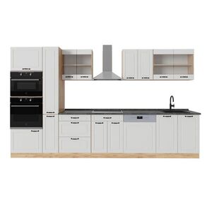 Vicco KOMPLETNÍ KUCHYNĚ R-Line Bílý venkovský dům/zlatý dub 350 cm , PD Antracit obraz