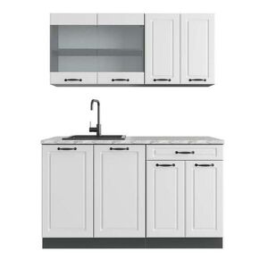 Vicco JEDNOTKOVÁ KUCHYNĚ R-Line Bílý venkovský dům 140 cm , PD Mramor obraz
