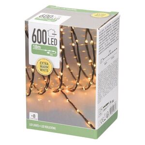 ECD-Germany LED MICRO CLUSTER SVĚTELNÁ ŘETĚZ Clusterová světelná řetěz 24 m 800 LED extra teplá bílá 8 režimů Venkovní obraz