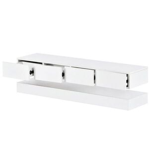 OKWISH NÁSTĚNNÁ TV skříňka 130/33/25 cm bílá z MDF s LED osvětlením a aplikací Bluetooth obraz