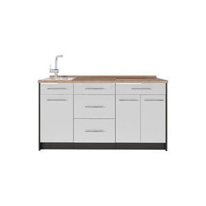 Vicco KUCHYŇSKÝ BLOK Fame-Line, Bílá vysoký lesk, 150 cm, PD Dub obraz