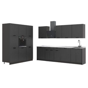 Vicco KUCHYŇSKÝ KOUT Fame-Line, Tmavě šedá/Antracit, 460 cm, PD Mramor obraz