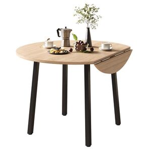 STILVORA JÍDELNÍ STŮL dubový, skládací deska, kovové nohy, pro 2–4 osoby, 100×100×75 cm obraz