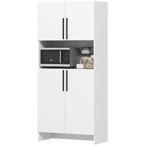 Modfu KUCHYŇSKÁ skříň z melaminované dřevotřísky 79x40x175 cm bílá s prostorem pro mikrovlnku a tichým dovíráním obraz