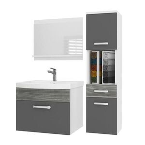 B BELINI GROUP KOUPELNOVÝ NÁBYTEK Koupelnová SADA PRI PM3, Šedá Glamour lesklá, 90 cm obraz