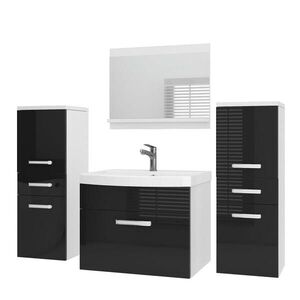 B BELINI GROUP KOUPELNOVÝ NÁBYTEK Koupelnová SADA PRI P4, Černá lesklá, 120 cm obraz